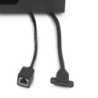 Multiconnettore Atom 26, 225x111mm, 2 prese Schuko, 1 USB Tipo A, 1 USB Tipo C, 1 RJ45, 1 HDMI, Zama-Acciaio-Plastica, Ner