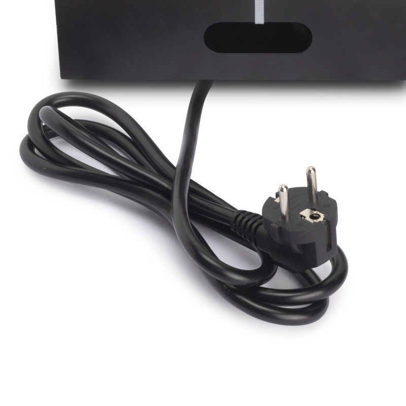 Multiconnettore Atom 26, 225x111mm, 2 prese Schuko, 1 USB Tipo A, 1 USB Tipo C, 1 RJ45, 1 HDMI, Zama-Acciaio-Plastica, Ner