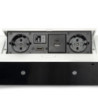 Multiconnettore Atom 26, 225x111mm, 2 prese Schuko, 1 USB Tipo A, 1 USB Tipo C, 1 RJ45, 1 HDMI, Zama-Acciaio-Plastica, Ner