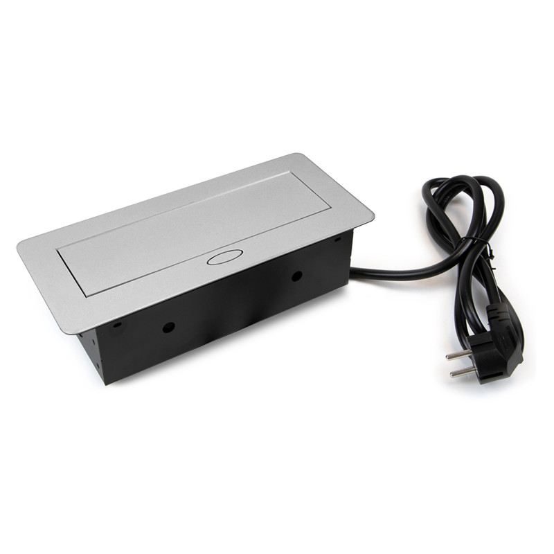 Multiconnettore Atom 26, 225x111mm, 2 prese Schuko, 1 USB Tipo A, 1 USB Tipo C, 1 RJ45, 1 HDMI, Zama-Acciaio-Plastica, Bia
