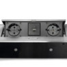 Multiconnettore Atom 26, 225x111mm, 2 prese Schuko, 1 USB Tipo A, 1 USB Tipo C, 1 RJ45, 1 HDMI, Zama-Acciaio-Plastica, Bia
