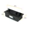 Multiconnettore Atom 26, 225x111mm, 2 prese Schuko, 1 USB tipo A, 1 USB tipo C, 1 RJ45, 1 HDMI, Zama-Acciaio-Plastica, Gri