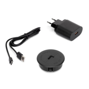 Caricabatterie wireless nascosto Airtop 2, D.60mm, 5V DC 2A (Qi-10W), Tecnoplastica, Nero