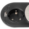 Caricabatterie wireless Airtop 2, con USB A, D.60mm, 5V DC / 2.1A (USB-10W/Qi-10W), Tecnoplastica, Nero