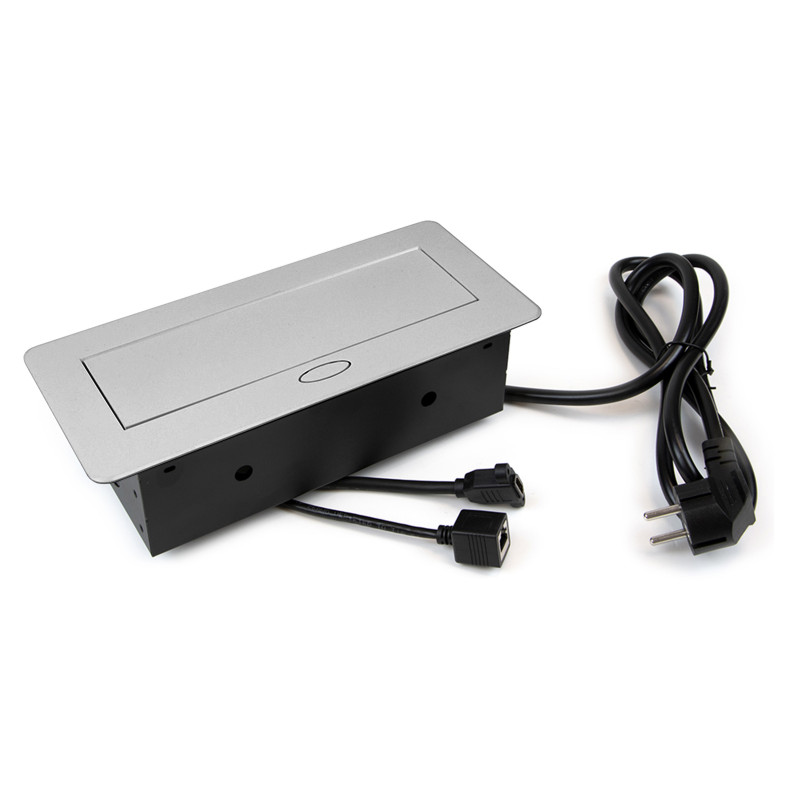 Multiconnettore con coperchio scorrevole Vertikal Flat 60, diametro 60 mm, 1 presa Schuko, 1 USB Tipo A, 1 USB Tipo C, Acc