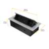 Multiconnettore con coperchio scorrevole Vertikal Flat 60, diametro 60 mm, 1 presa Schuko, 1 USB Tipo A, 1 USB Tipo C, Acc
