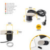 Caricabatterie wireless Airtop 2, con USB A, D.60mm, 5V DC / 2.1A (USB-10W/Qi-10W), Tecnoplastica, Nero