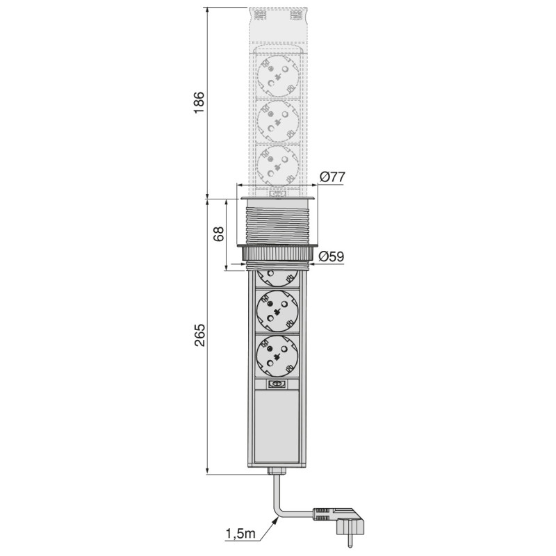 Lotto di 10 interruttori da incasso D21x21, Tecnoplastica, Bianco