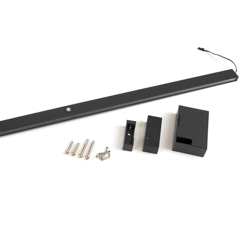 Barra Appendiabiti per armadi con luce LED Castor, batteria estraibile e sensore di movimento, L558 mm, Tecnoplastica e Al
