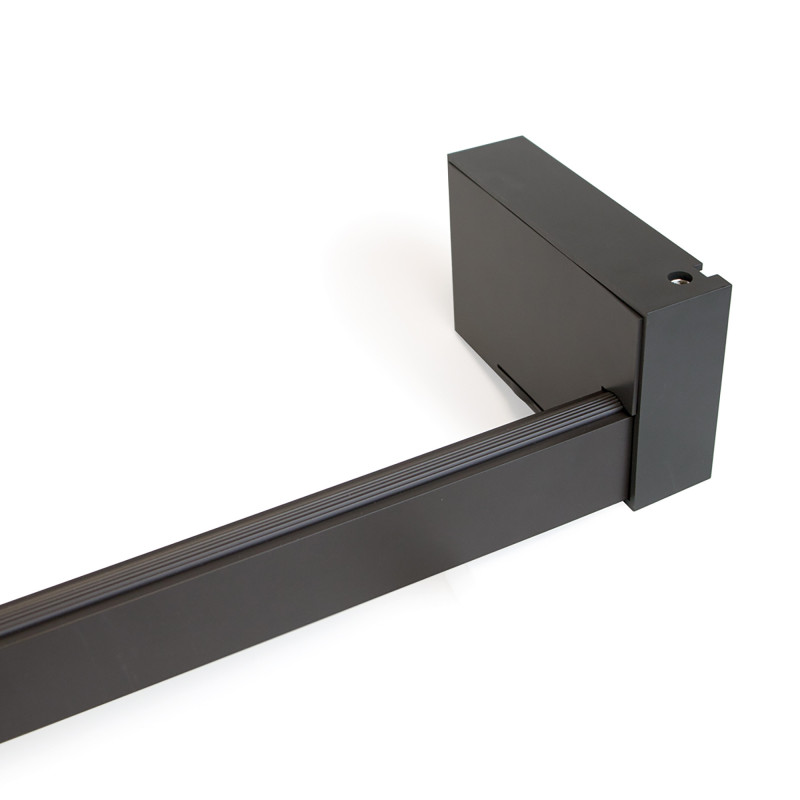 Emuca Barra Appendiabiti per armadi con luce LED Castor, batteria estraibile e sensore di movimento, L558 mm, Tecnoplastica e al