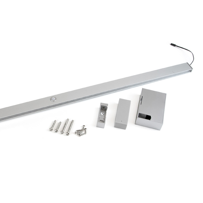 Barra Appendiabiti per armadi con luce LED Castor, batteria estraibile e sensore di movimento, L708 mm, Tecnoplastica e al