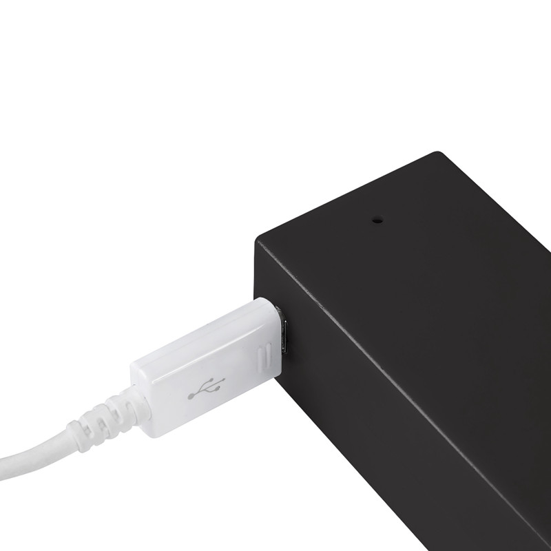 Barra Appendiabiti per armadi con luce LED Castor, batteria estraibile e sensore di movimento, L558 mm, Tecnoplastica e Al