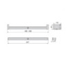 Barra Appendiabiti per armadi con luce LED Castor, batteria estraibile e sensore di movimento, L558 mm, Tecnoplastica e Al