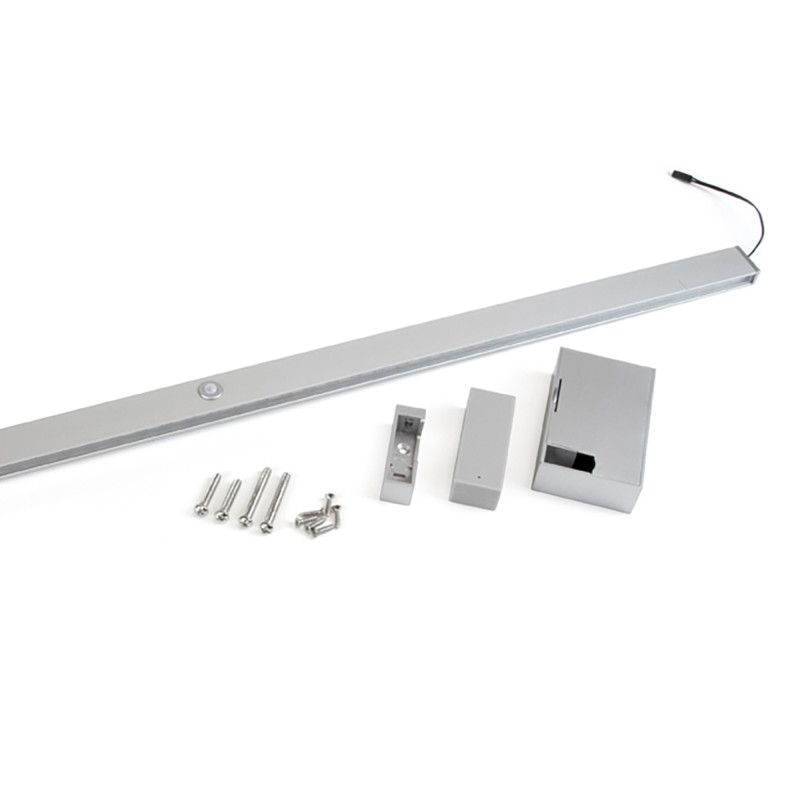 Barra Appendiabiti per armadi con luce LED Castor, batteria estraibile e sensore di movimento, L858 mm, Tecnoplastica e al