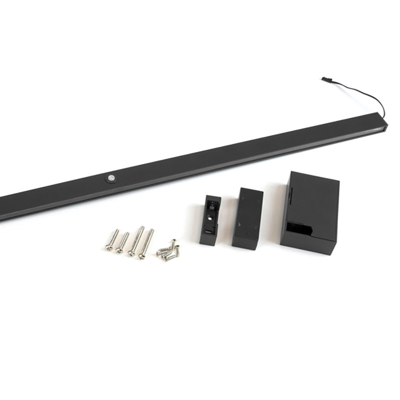 Barra Appendiabiti per armadi con luce LED Castor, batteria estraibile e sensore di movimento, L858 mm, Tecnoplastica e Al
