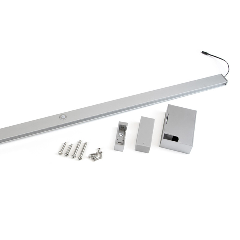 Barra Appendiabiti per armadi con luce LED Castor, batteria estraibile e sensore di movimento, L1.158 mm, Tecnoplastica e