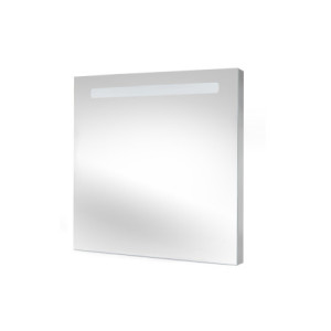 Specchio da bagno Cassiopeia con Illuminazione LED decorativa, diametro 60 cm, AC 230V 50Hz, 20W e 12W, Alluminio e Vetro