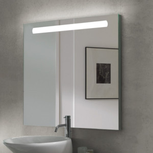 Zoom Specchio da bagno Cassiopeia con Illuminazione LED decorativa, diametro 60 cm, AC 230V 50Hz, 20W e 12W, Alluminio e Vetro