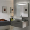 Specchio da bagno Cassiopeia con Illuminazione LED decorativa, diametro 60 cm, AC 230V 50Hz, 20W e 12W, Alluminio e Vetro