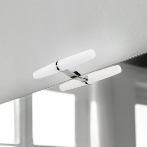 Zoom Specchio da bagno Zeus con Illuminazione LED decorativa e cornice nera, diametro 80 cm, AC 230V 50Hz, 12W, Alluminio e Vet