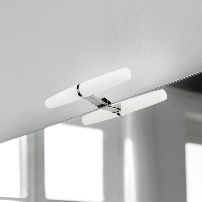 Specchio da bagno Zeus con Illuminazione LED decorativa e cornice nera, diametro 80 cm, AC 230V 50Hz, 12W, Alluminio e Vet
