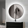 Heracles Specchio da bagno con illuminazione LED frontale e decorativa, AC 230V 50Hz, 34W, Tecnoplastica e Vetro