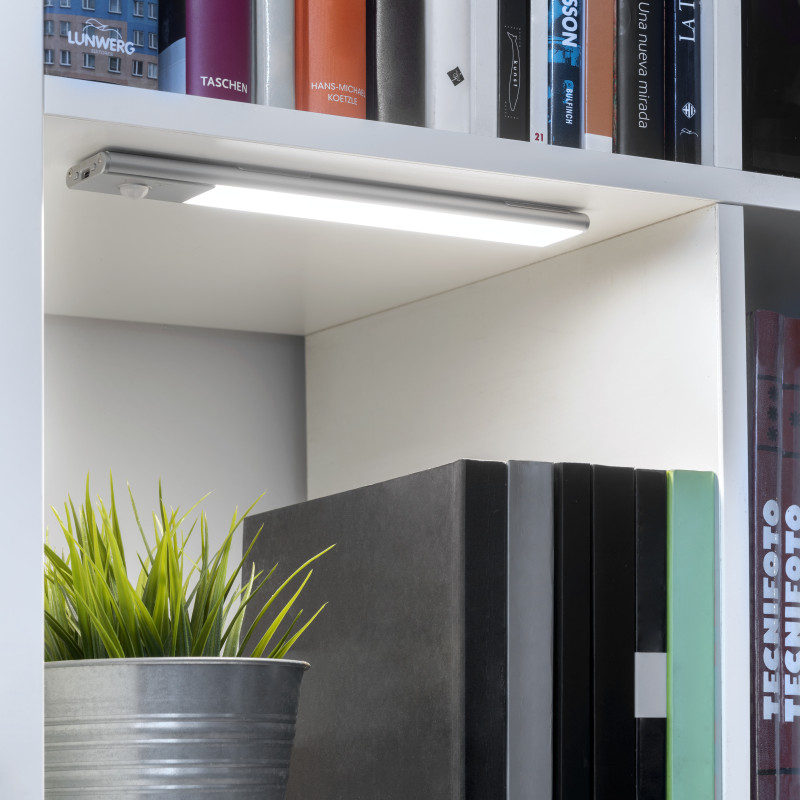 Lampada LED ricaricabile con USB Kaus con sensore di movimento, L400mm, Tecnoplastica e Alluminio, Anodizzato opaco