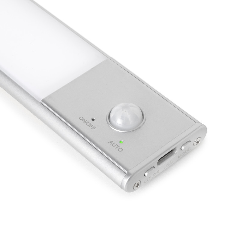 Lampada LED ricaricabile con USB Kaus con sensore di movimento, L400mm, Tecnoplastica e Alluminio, Anodizzato opaco