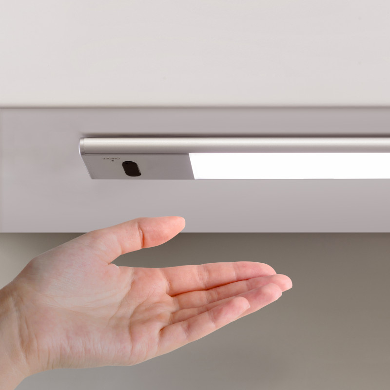 Lampada LED ricaricabile con USB Kaus Black con sensore di movimento, L240mm, Tecnoplastica e Alluminio, Verniciato nero