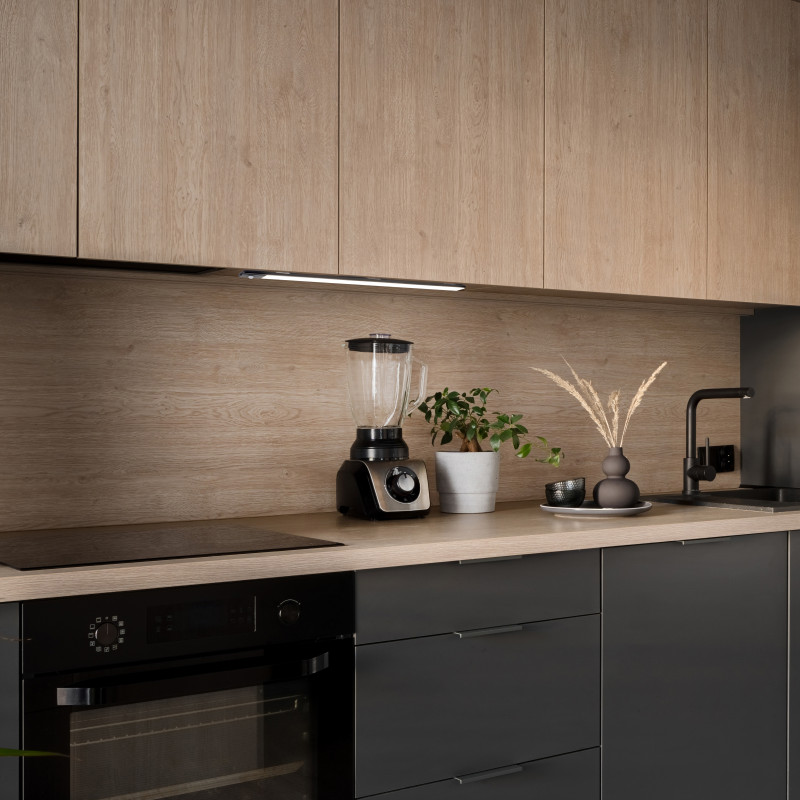 Lampada LED ricaricabile con USB Kaus Black con sensore di movimento, L400mm, Tecnoplastica e Alluminio, Verniciato nero