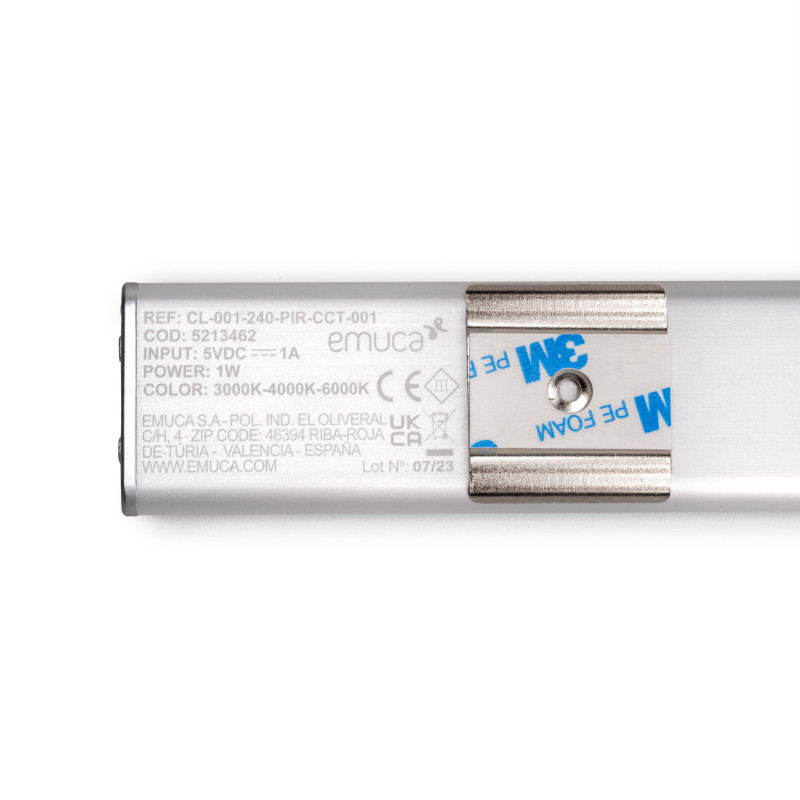 Lampada LED ricaricabile con USB Kaus Black con sensore di movimento, L240mm, Tecnoplastica e Alluminio, Verniciato nero