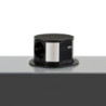 Multiconnettore Vertikal Push diametro 100mm, 3 spine di tipo Schuko, 1 USB tipo A, 1 USB tipo C, Acciaio e Tecnoplastica
