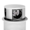 Multiconnettore Vertikal Push diametro 100mm, 3 spine di tipo Schuko, 1 USB tipo A, 1 USB tipo C, Acciaio e Tecnoplastica