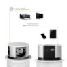 Multiconnettore Vertikal Push diametro 100mm, 3 spine di tipo Schuko, 1 USB tipo A, 1 USB tipo C, Acciaio e Tecnoplastica