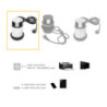 Multiconnettore Vertikal Push diametro 100mm, 3 spine di tipo Schuko, 1 USB tipo A, 1 USB tipo C, Acciaio e Tecnoplastica
