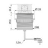 Multiconnettore Vertikal Push diametro 100mm, 3 spine di tipo Schuko, 1 USB tipo A, 1 USB tipo C, Acciaio e Tecnoplastica