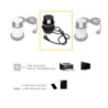 Multiconnettore Vertikal Push diametro 100mm, 3 spine di tipo Schuko, 1 USB tipo A, 1 USB tipo C, Acciaio e Tecnoplastica