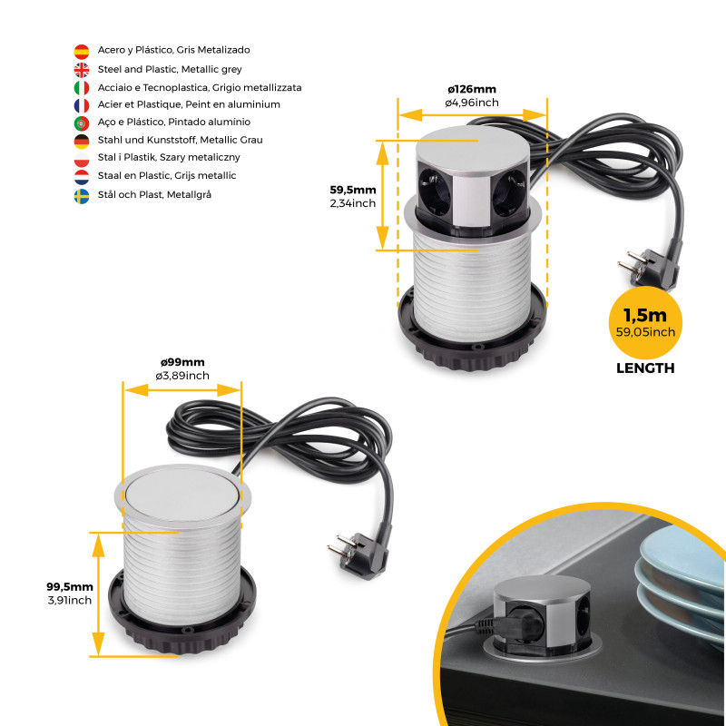 Kit barra per armadio Luxe, striscia LED 4,5x8 Neonlynx V, sensore di movimento RF Smart e convertitore Smart (24V DC), lu