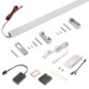 Kit di ferramenta per armadio 2 ante e chiusura ammortizzata Placard 74, Modello Maniglia Sharp, spessore 16 mm, pannelli