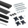 Kit di ferramenta per armadio 2 ante e chiusura ammortizzata Placard 74, Modello Maniglia Sharp, spessore 16 mm, pannelli