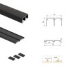 Kit di ferramenta per armadio 2 ante e chiusura ammortizzata Placard 74, Modello Maniglia Sharp, spessore 16 mm, pannelli