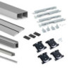 Kit di ferramenta per armadio 2 ante e chiusura ammortizzata Placard 74, Modello Maniglia Sharp, spessore 18 mm, pannelli