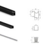 Kit di ferramenta per armadio 2 ante e chiusura ammortizzata Placard 74, Modello Maniglia Sharp, spessore 16 mm, pannelli
