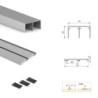 Kit di ferramenta per armadio 2 ante e chiusura ammortizzata Placard 74, Modello Maniglia Sharp, spessore 18 mm, pannelli