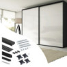 Kit di ferramenta per armadio 2 ante e chiusura ammortizzata Placard 74, Modello Maniglia Sharp, spessore 19 mm, pannelli