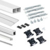 Kit di ferramenta per armadio 2 ante e chiusura ammortizzata Placard 74, Modello Maniglia Sharp, spessore 19 mm, pannelli
