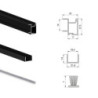 Kit di ferramenta per armadio 2 ante e chiusura ammortizzata Placard 74, Modello Maniglia Sharp, spessore 19 mm, pannelli