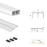Kit di ferramenta per armadio 2 ante e chiusura ammortizzata Placard 74, Modello Maniglia Sharp, spessore 19 mm, pannelli