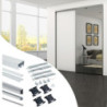Kit di ferramenta per armadio a 2 porte scorrevoli e chiusura ammortizzata Placard 81, profilo Wave, spessore 18 mm, panne