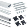 Kit di ferramenta per armadio a 2 porte scorrevoli e chiusura ammortizzata Placard 81, profilo Wave, spessore 18 mm, panne